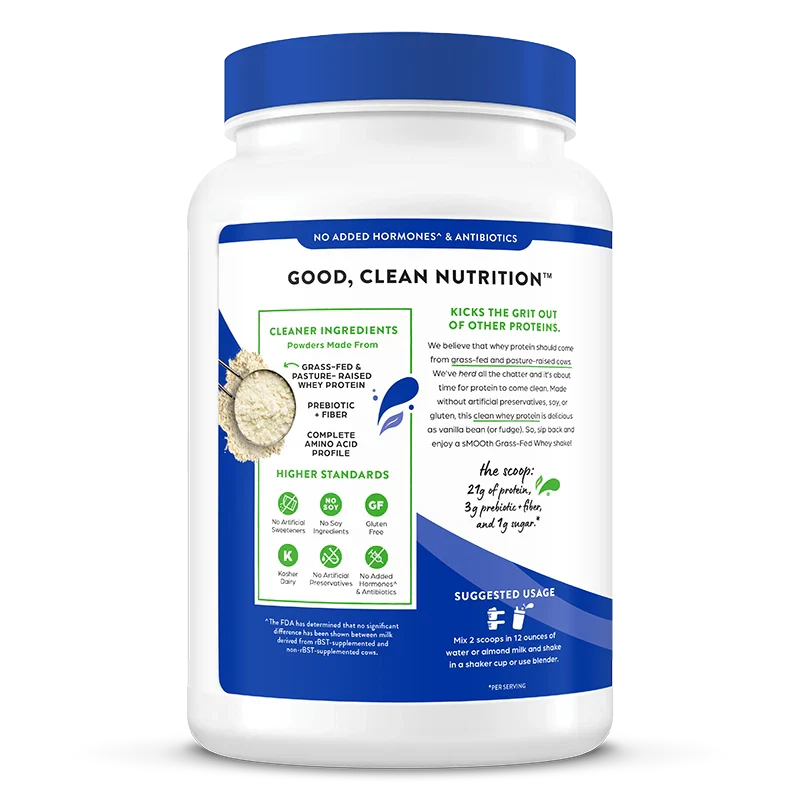 Grass Fed Whey Protein Powder - Vanilla Bean