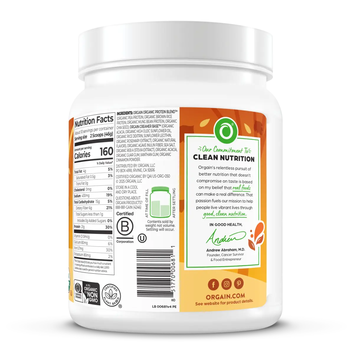 Organic Protein? Plant Based Protein Powder - Pumpkin Spice